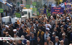 راهپیمایی پر شور مردم خلیل‌آباد در ۱۳ آبان